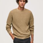 Camel Waffle Knit Cotton Jersey Pepe Jeans L20F2F855 Men