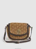 Caramel Woven Straw Crossbody Bag Pepe Jeans L20F2F742 Women