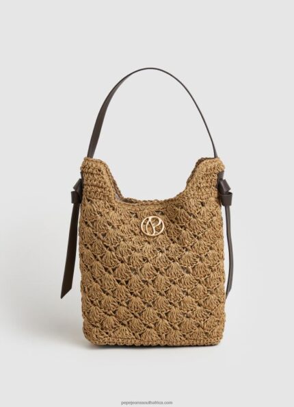 Caramel Woven Straw Tote Pepe Jeans L20F2F717 Women