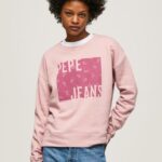 Cloudy Pink Cotton Logo Jumper Pepe Jeans L20F2F285 Women