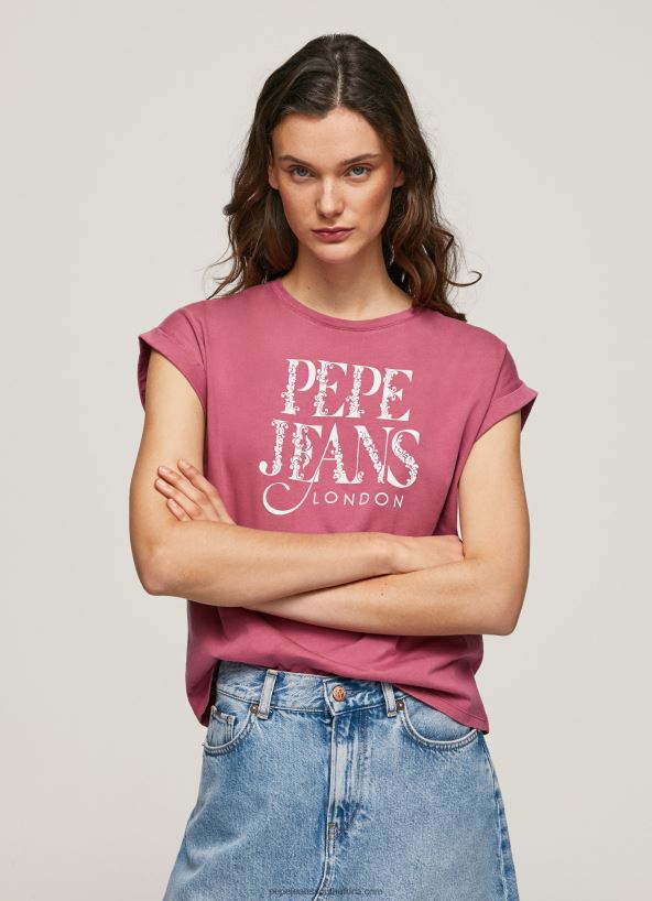 dark_blush_floral_logo_cotton_t_shirt_pepe_jeans_l20f2f431_women.jpg Dark Blush Floral Logo Cotton T-Shirt Pepe Jeans L20F2F431 Women - Image 1