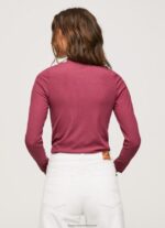 Dark Blush Ribbed Long Sleeve T-Shirt Pepe Jeans L20F2F393 Women - Image 3
