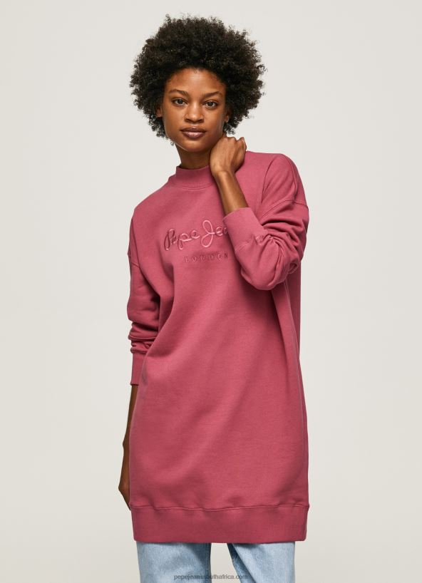Dark Blush Short Jumper Dress With Logo Pepe Jeans L20F2F205 Women - Image 2