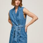 Denim Carmen Short Denim Dress Pepe Jeans L20F2F154 Women