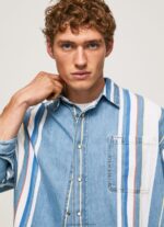 Denim Devon Oversized Denim Overshirt Pepe Jeans L20F2F1021 Men - Image 4