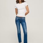 Denim Gen Straight Fit Mid Waist Jeans Pepe Jeans L20F2F6 Women