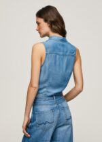 Denim Regular Fit Sleeveless Shirt Pepe Jeans L20F2F368 Women - Image 4