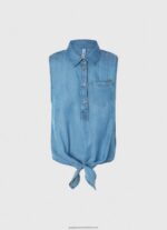 Denim Regular Fit Sleeveless Shirt Pepe Jeans L20F2F368 Women - Image 5