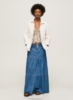 Denim Striped Print Denim Overshirt Pepe Jeans L20F2F353 Women - Image 2