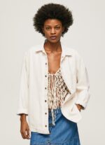 Denim Striped Print Denim Overshirt Pepe Jeans L20F2F353 Women