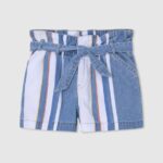 Denim Striped Print Denim Shorts Pepe Jeans L20F2F1508 Girl