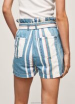 Denim Striped Print Denim Shorts Pepe Jeans L20F2F493 Women - Image 5