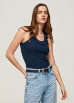 Dulwich Frilled Neckline T-Shirt Pepe Jeans L20F2F441 Women - Image 3
