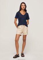 Dulwich Linen V-Neck T-Shirt Pepe Jeans L20F2F467 Women - Image 2