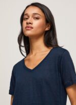 Dulwich Linen V-Neck T-Shirt Pepe Jeans L20F2F467 Women - Image 3