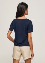 Dulwich Linen V-Neck T-Shirt Pepe Jeans L20F2F467 Women - Image 4