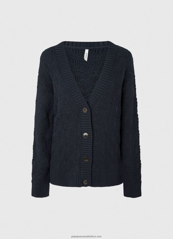 Dulwich Openwork Cardigan With V Neckline Pepe Jeans L20F2F239 Women - Image 5