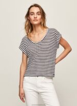 Dulwich Striped Print T-Shirt Pepe Jeans L20F2F458 Women