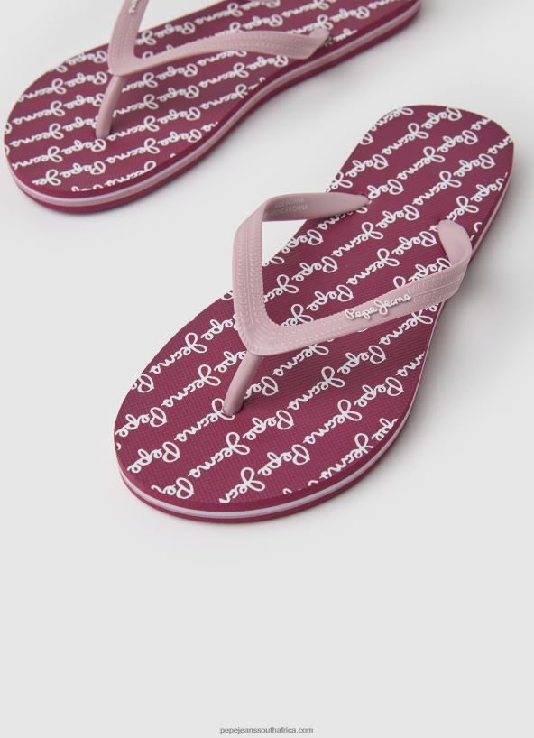 Dusty Red Rake Play Beach Flip Flops Pepe Jeans L20F2F698 Women - Image 3