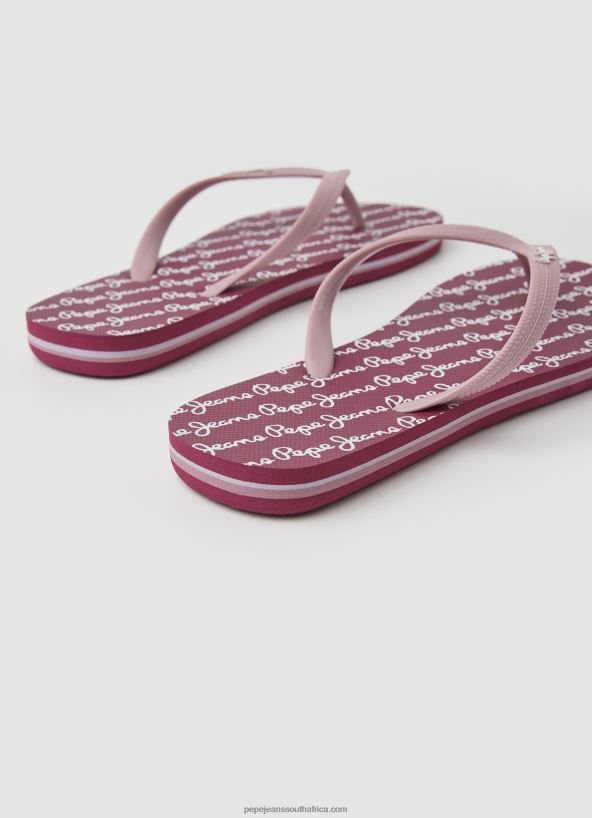 Dusty Red Rake Play Beach Flip Flops Pepe Jeans L20F2F698 Women - Image 4