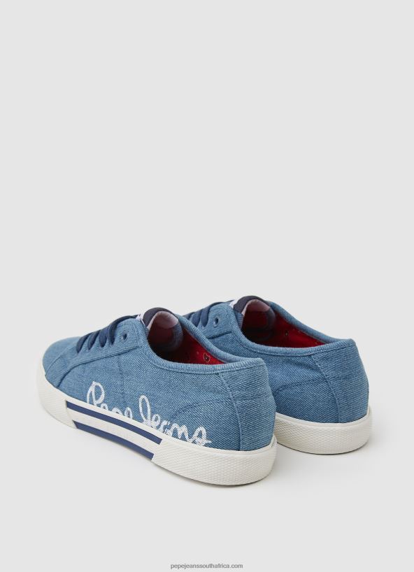 Factory Blue Basic Brady Denim Sneakers Pepe Jeans L20F2F633 Women - Image 4