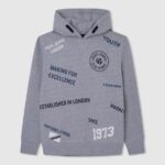 Grey Marl Adjustable Cotton Hoodie Pepe Jeans L20F2F1587 Boy