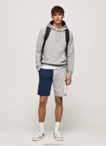 Grey Marl Adjustable Cotton Hoodie Pepe Jeans L20F2F896 Men - Image 2