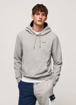 Grey Marl Adjustable Cotton Hoodie Pepe Jeans L20F2F896 Men
