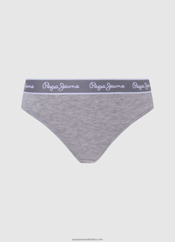 Grey Marl Classic Thong With Printed Logo Pepe Jeans L20F2F545 Women - Image 1
