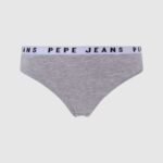 Grey Marl Classic Thong With Printed Logo Pepe Jeans L20F2F568 Women