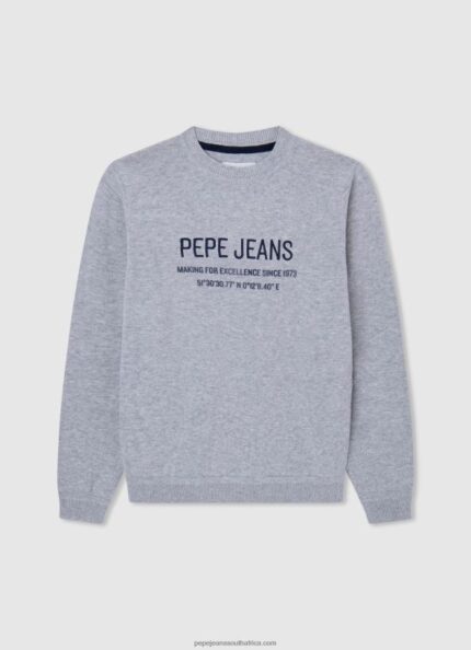 Grey Marl Cotton Embroidered Logo Jersey Pepe Jeans L20F2F1588 Boy
