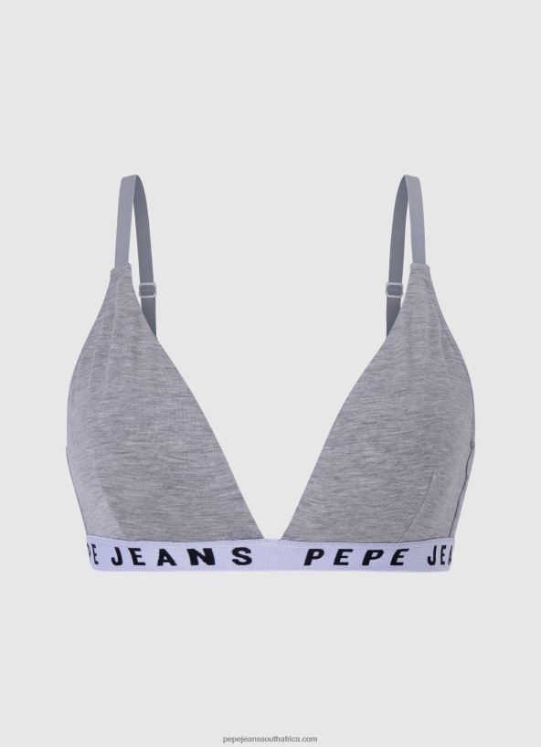grey_marl_cotton_triangular_bra_pepe_jeans_l20f2f566_women.jpg Grey Marl Cotton Triangular Bra Pepe Jeans L20F2F566 Women - Image 1