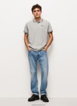 Grey Marl Embroidered Logo Pique Polo Shirt Pepe Jeans L20F2F1077 Men - Image 2