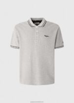 Grey Marl Embroidered Logo Pique Polo Shirt Pepe Jeans L20F2F1077 Men - Image 5