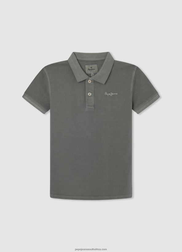 Grey Marl Embroidered Logo Pique Polo Shirt Pepe Jeans L20F2F1666 Boy - Image 5