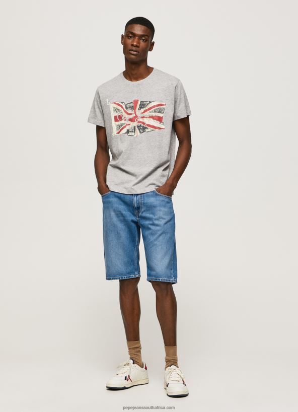 Grey Marl Flag Logo N Waving Flag T-Shirt Pepe Jeans L20F2F936 Men - Image 2
