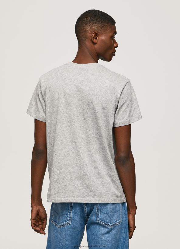 Grey Marl Flag Logo N Waving Flag T-Shirt Pepe Jeans L20F2F936 Men - Image 4