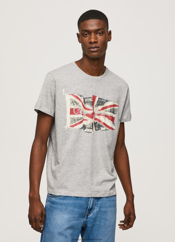 grey_marl_flag_logo_n_waving_flag_t_shirt_pepe_jeans_l20f2f936_men.jpg Grey Marl Flag Logo N Waving Flag T-Shirt Pepe Jeans L20F2F936 Men - Image 1