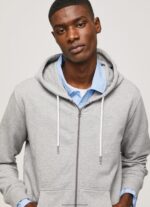Grey Marl Logo Print Zipped Jumper Pepe Jeans L20F2F883 Men
