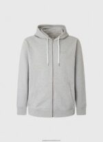 Grey Marl Logo Print Zipped Jumper Pepe Jeans L20F2F883 Men - Image 5