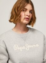 Grey Marl Logo Printed Jumper Pepe Jeans L20F2F267 Women - Image 3