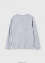 Grey Marl Long-Sleeved Front Logo T-Shirt Pepe Jeans L20F2F1631 Boy - Image 4