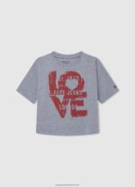 Grey Marl Love Print T-Shirt Pepe Jeans L20F2F1445 Girl