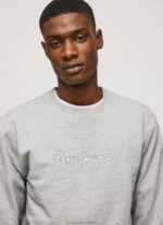 Grey Marl Printed Logo Cotton Jumper Pepe Jeans L20F2F895 Men - Image 3