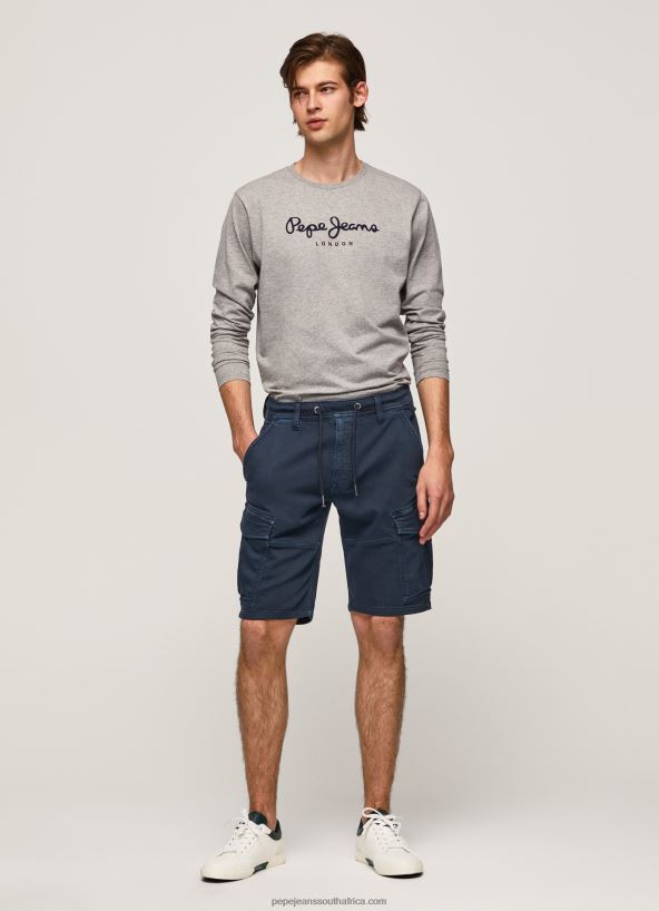 Grey Marl Printed Logo Cotton T-Shirt Pepe Jeans L20F2F1017 Men - Image 2