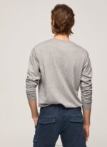 Grey Marl Printed Logo Cotton T-Shirt Pepe Jeans L20F2F1017 Men - Image 3