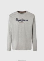 Grey Marl Printed Logo Cotton T-Shirt Pepe Jeans L20F2F1017 Men - Image 4