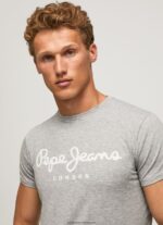Grey Marl Short-Sleeved Cotton T-Shirt Pepe Jeans L20F2F1004 Men - Image 2
