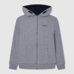 Grey Marl Zipped Cotton Jumper Pepe Jeans L20F2F1589 Boy