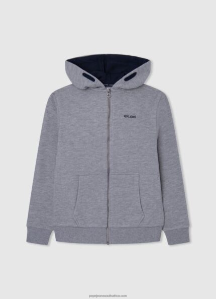 Grey Marl Zipped Cotton Jumper Pepe Jeans L20F2F1589 Boy